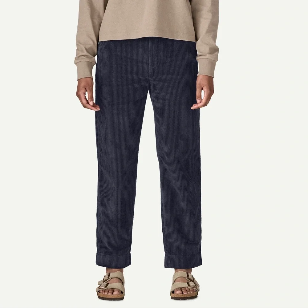 Patagonia Wide Wale Corduroy Pants Women’s Size 6 Pitch Blue Organic Cotton NWT - Picture 1 of 14